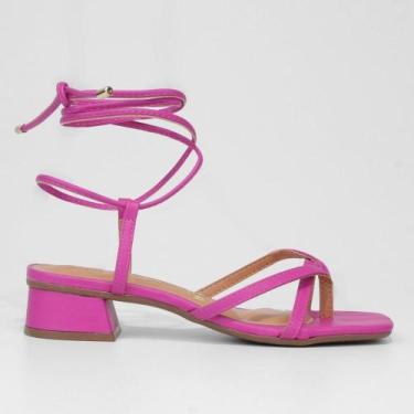 Imagem de Sandália Vizzano Amarração Salto Baixo Feminina