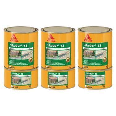 Imagem de Kit 3 Adesivo Epóxi Premium Cola Tudo Sikadur 32 1kg (a+b)