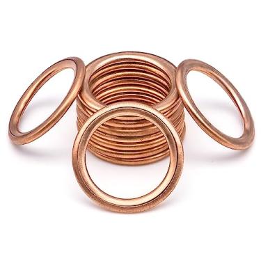 Imagem de MEAJOO 10 peças de substituição de arruela de esmagamento de junta de drenagem de óleo do motor para M16 11137546275 Anel de vedação serve para MINI Cooper, R56, Clubman, Cabrio, Coupé, Roadster,