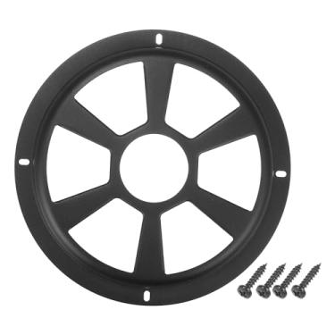 Imagem de ACROPIX Capa universal para grades de alto-falante de carro de 20.3 cm redonda caixa protetora de subwoofer de 20 polegadas com parafusos de montagem preto - pacote com 1