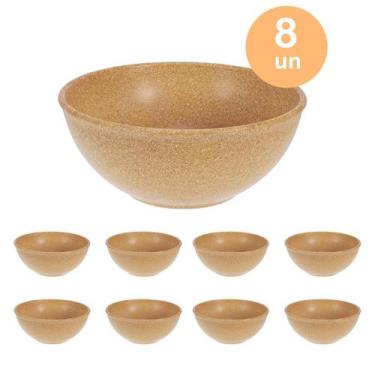 Imagem de 8un TIGELA 500ml BOWL CUMBUCA SOPA CALDO MARROM CLARO - Evo