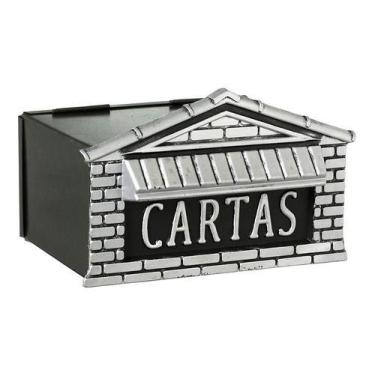 Imagem de Caixa De Correio De Alumínio Prata Para Muro 15x20x15cm - Decor Arte, 