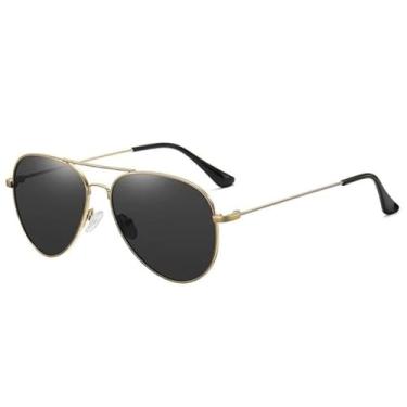 Imagem de Óculos de Sol Aviador UV400 Feminino Masculino Elegante (Dourado)