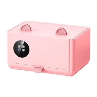 Imagem de simhoa Dispensador Portátil de Lenços Umedecidos com Aquecedor para Viagem, Rosa