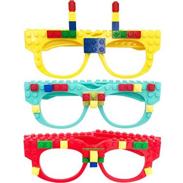 Imagem de Hooqict 9 Pcs DIY Building Bricks Glasses Building Blocks Games for Kids Birthday Party Favor Block Theme Party Supplies Carnival Easter Games