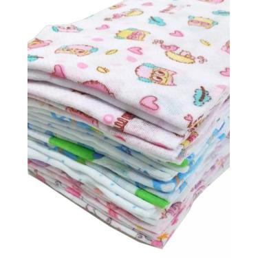Imagem de Fralda Luxo Estampada 70x70cm Comum - Dugu, 5 Fraldas Neutras 