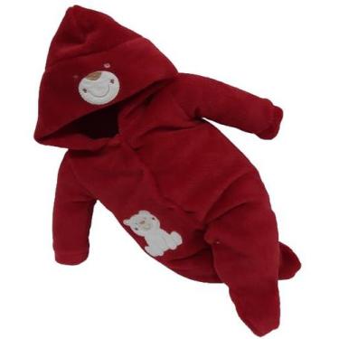 Imagem de Macacão Longo Plush Inverno Bebê Menino Capuz Bordado 2110 - AG Baby, 