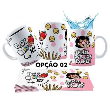 Imagem de Caneca 325ml Feliz Dia dos professores Nota 10 Melhor Prof - LARANJA E