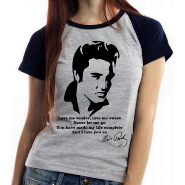 Imagem de Baby look blusa feminina ou Camiseta unissex  Elvis Presley Love me te