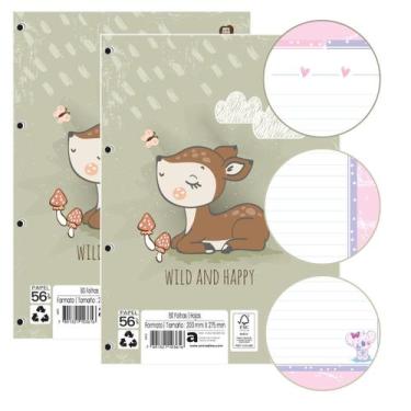 Imagem de Kit 02 Blocos de Folhas de Fichário Caderno Argolado So Cute 80 Folhas