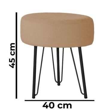 Imagem de Banquinho Tipo Puff Pé de Ferro Preto - Trendy, Capuccino