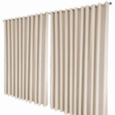 Imagem de cortina pé direito blackout Napoli 5,50 x 3,50 janela cinza - Bravin C