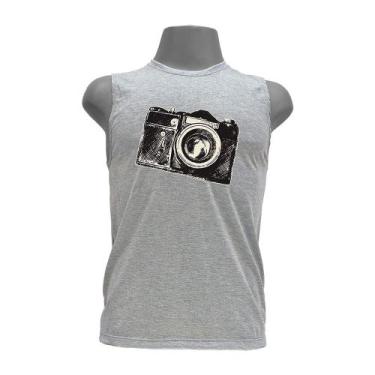 Imagem de Camiseta regata masculina - Câmera Fotográfica - DASANTIGAS, Silver, S