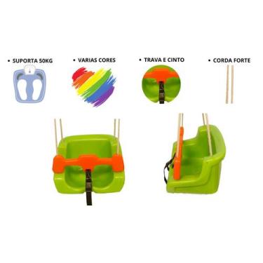 Imagem de Parquinho Infantil Balanço Com Corda -Cinto e Trava-Balanço Varias Cor