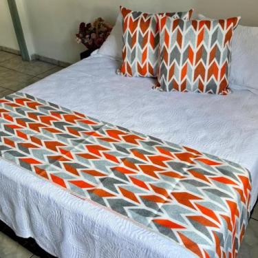 Imagem de Kit Peseira Xale Cama Queen 2 Capas De Almofada - Casa do Ateliê Enxov