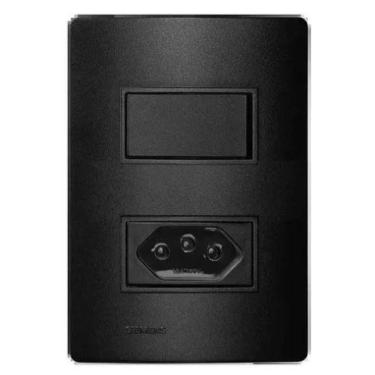 Imagem de Conjunto 1 Tecla Paralela e 1 Tomada 2 Polos + Terra 10A 250V Embutir 