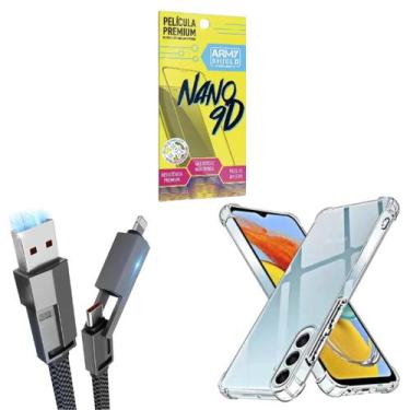 Imagem de Capa Capinha Antishock Samsung Galaxy A05 + Cabo Tipo-C 4 em 1 + Pelic