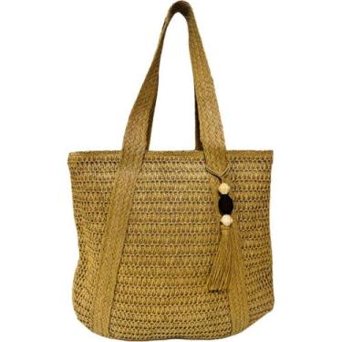 Imagem de Bolsa de Palha Decorada Marrom Tassel Praia Piscina Verão Viagem - Lis