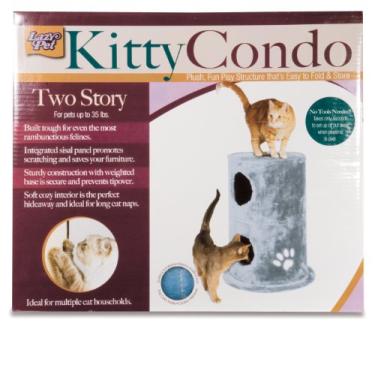 Imagem de Lazy Pet Condomínio de pelúcia duplo para gatos, azul