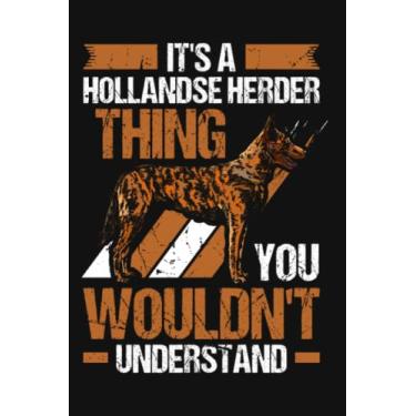 Imagem de Hollandse Herder Notizbuch: Hollandse Herder Holländischer Schäferhund / 6x9 Zoll / 120 karierte Seiten
