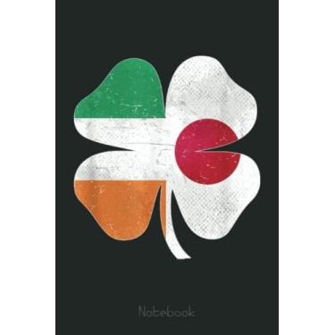 Imagem de Japanese Irish Shamrock Japan Ireland St. Patrick's Day Notebook: American Flag 4th of July USA Patriotic, Journal 6 x 9, 110 Page Blank Lined Paperback Journal/Notebook
