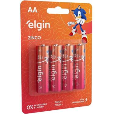 Imagem de Pilha AA Zinco Carvão Blister com 4 Pilhas Elgin