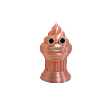 Imagem de Znet3D Troféu Emoji Jr. Poop - Prêmio de 10 cm de altura com olhos brancos e pretos e sorriso na base da coluna - Presente exclusivo e divertido para todas as ocasiões (rosa seda)