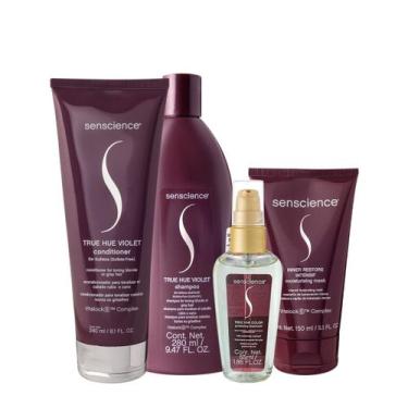 Imagem de Kit Senscience True Hue Violet Shampoo Condicionador Máscara e Óleo (4