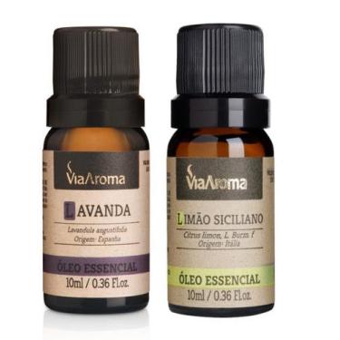 Imagem de Kit c/2 Óleos Essencial de Lavanda e Limão Siciliano - Via Aroma 10ml