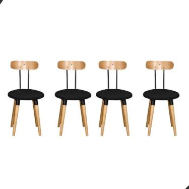 Imagem de KIT 4 Cadeiras Pés Palito Ergonomica Para Mesa De Jantar Cozinha De Ma