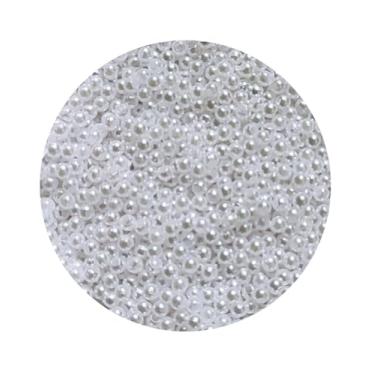 Imagem de Mini Miçanga Pérola 3mm 50g Aprox 5000 Missangas Bijuteria Artesanato (Branco)