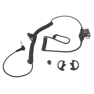 Imagem de PZYPYM Fone de ouvido preto para polícia, modelo All Black Listen Only Earpiece, com plug de 3,5 mm, para Motorola APX 6000/4000