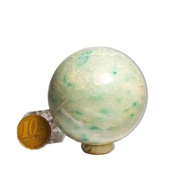 Imagem de 01 Esfera Jade Verde Lapidado 200 a 250g Aprox 5cm Tipo C - Cristaisde