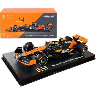 Imagem de F1 McLaren MCL38 2024 C/Piloto Lando Norris  4 Burago 1/43, Laranja