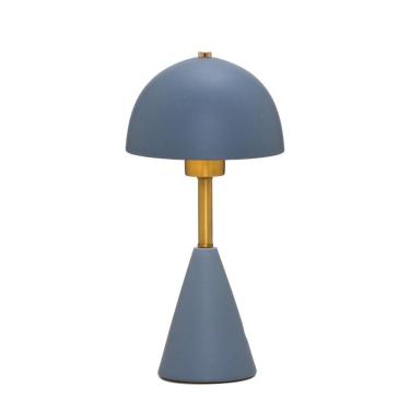 Imagem de Luminária de Mesa Abajur em Cerâmica Azul e Dourado 37cm 1E27 15392-PL