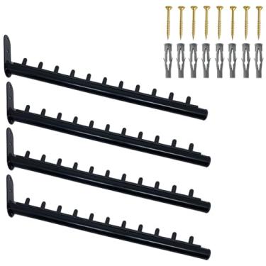 Imagem de Quatro Araras Rt Inclinadas Para Loja 40cm Fixa De Parede (Preto)