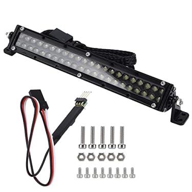 Imagem de LED Roof Light Bar Super Brilhante Resistente Fácil de instalar RC Crawler Light Bar com Control Switch Line para carros de controle remoto alumínio liga preto 122mm 44LED