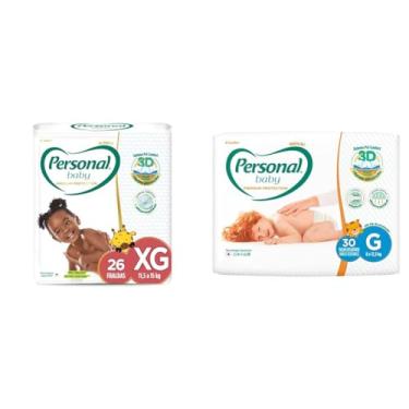 Imagem de Kit Personal Fralda Baby Premium Protection XG 26 Unidades + Grande 30 Pads