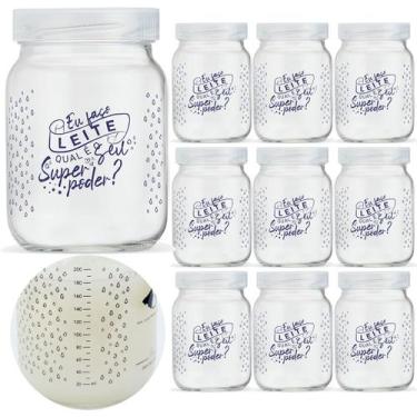Imagem de Pote de Vidro para Leite Materno 200ml Com Tampa Plástica 10 Unidades 