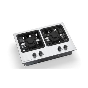 Imagem de Fogão Cooktop Industrial 2 Bocas, Baixa Pressão, Embutir em Inox, com Controles Frontais