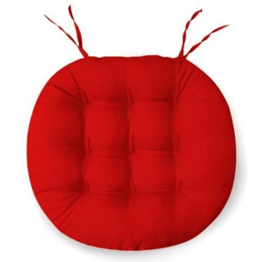 Imagem de Almofada Assento Cadeira Futton Futon 40x40cm Redonda Cores Diversas (Vermelho)