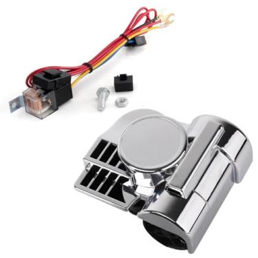 Imagem de Baieasy Buzina de trem de buzina super alta 150DB para carro, motocicleta, caminhão, barco, captador de buzina com tampa de buzina para motocicleta, 12 V, som de trem, kit de buzina de carro (concha