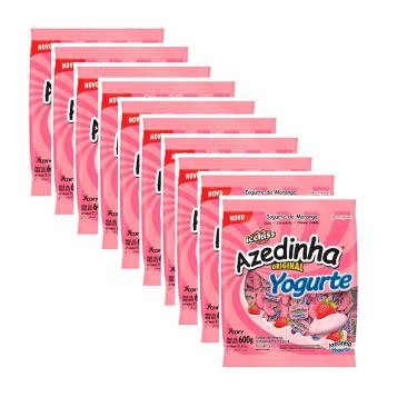 Imagem de Kit 10 Pacotes Bala Mastigável Azedinha Iogurte 600gr cada