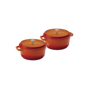 Imagem de Kit Caçarola Hercules Ceramico Indução Laranja 3L + 3L