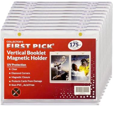 Imagem de 10-PACK 175pt Vertical Booklet Magnetic Card Holder Case - UV Protection - 175 PT PVC FREE - Great Fit For National Treasures, Flawless, Playbook Cards and More
