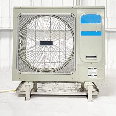 Imagem de Suporte de ar condicionado com bandeja de drenagem de condensado, suporte de chão para mini sistema de bomba de calor de ar condicionado, bandeja coletora de aço inoxidável, suporte condensador