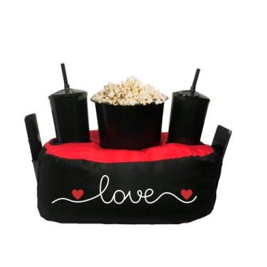 Imagem de Almofada Porta Pipoca Bicolor Casal Namorados Love Forever - Cine Coup