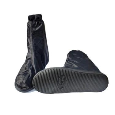 Imagem de Polaina Bota Galocha Impermeável Protetor Calçado Chuva Moto Motoboy M