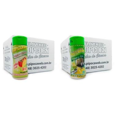 Imagem de Temperos Pipoca 12 Frascos 6 Tomate/Queijo + 6 Parmesão/Alho - Flavore
