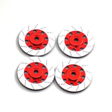 Imagem de 4PCS MORFUM RC Aluminum Alloy Hex Drift Wheels Rim Tires Hub Brake Disc Compatible with Sakura D4 AWD RWD 1/10 RC Drift Crawler Car Upgrade Parts (Red)